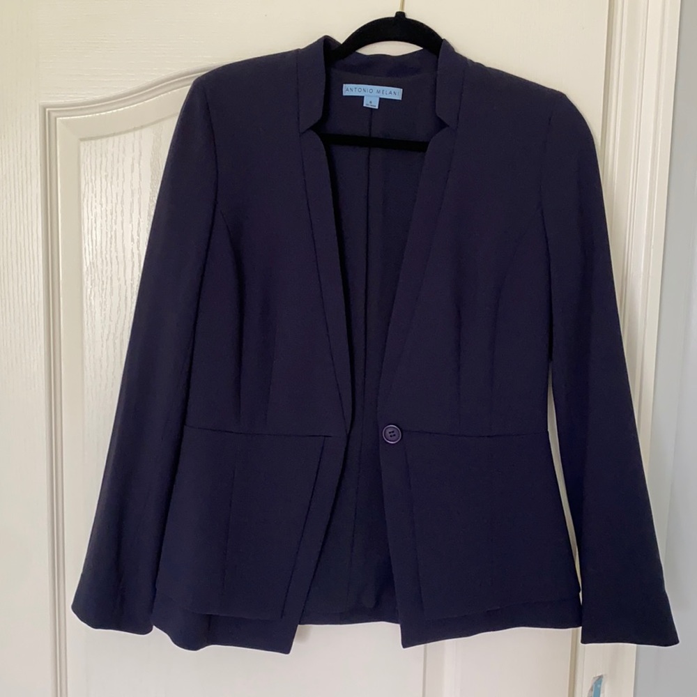Antonio Melani peplum style blazer color is navy